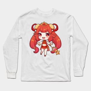 Cancer the Crab Chibi Zodiac Anime Girl Long Sleeve T-Shirt